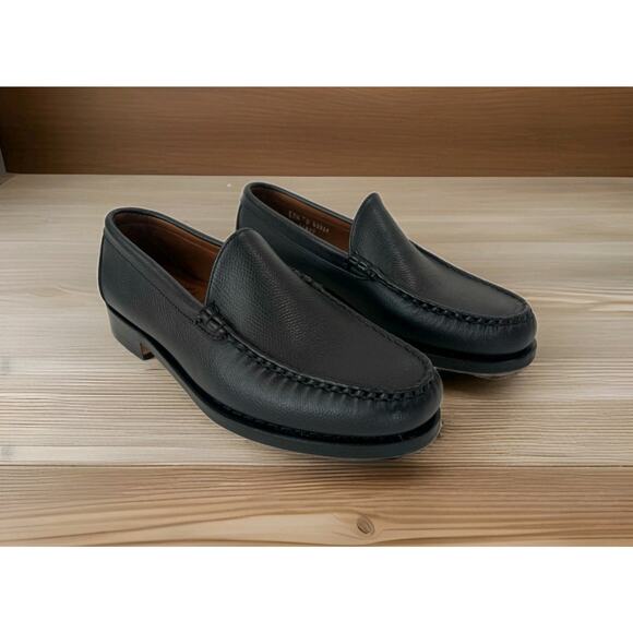 Allen Edmonds Sanibel Loafers Mens Size 11.5 B Black Shoes Pebbled Leather NOWT